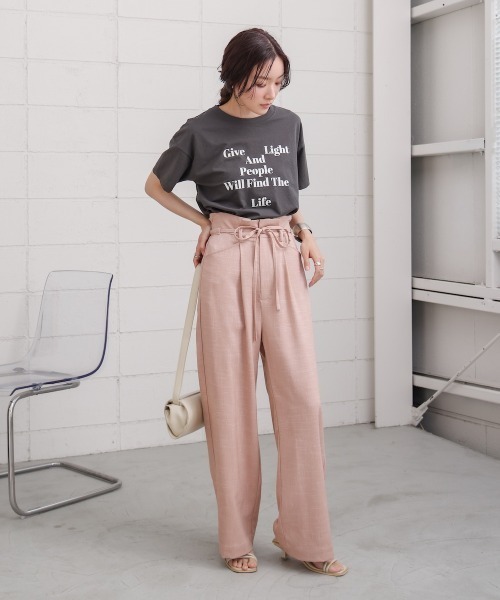 Bab(バブ)の「【S・Mサイズ展開】リネンライクウエストギャザーパンツ(その他パンツ・レディース・ピンク/ベージュ・MEDIUM)」の20枚目の写真