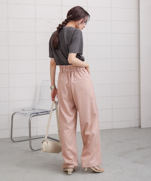 Bab(バブ)の「【S・Mサイズ展開】リネンライクウエストギャザーパンツ(その他パンツ・レディース・ピンク/ベージュ・MEDIUM)」の21枚目の写真