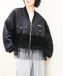 CRYSTAL BALL（クリスタルボール）の「チュールミックスMA-1ブルゾン（MA-1）」