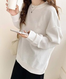 【こなれ感】ゆったりワッフル プルオーバー 長袖 トップス(全3色)