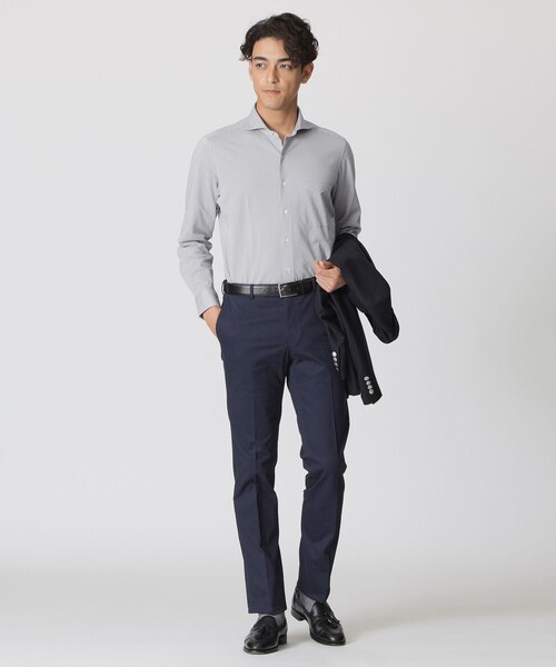 Paul Stuart(ポールスチュアート)の「【WEB・一部店舗限定】ニットサッカー・長袖シャツ(シャツ/ブラウス・メンズ・グレー/ホワイト/ダークネイビー・M/L/XL)」の5枚目の写真