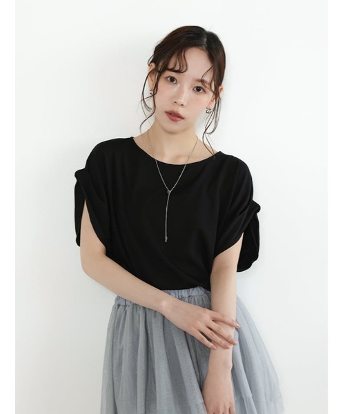 fifth(フィフス)の「【接触冷感】袖口折り返しデザインTシャツ(Tシャツ/カットソー・レディース・ホワイト/ブラック/ターコイズブルー・M)」の10枚目の写真