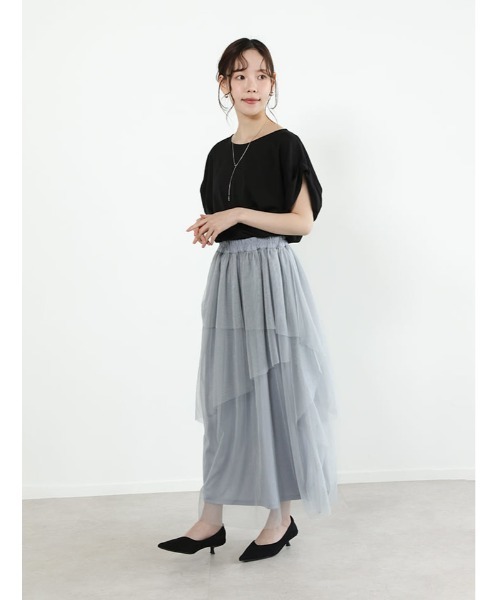 fifth(フィフス)の「【接触冷感】袖口折り返しデザインTシャツ(Tシャツ/カットソー・レディース・ホワイト/ブラック/ターコイズブルー・M)」の13枚目の写真