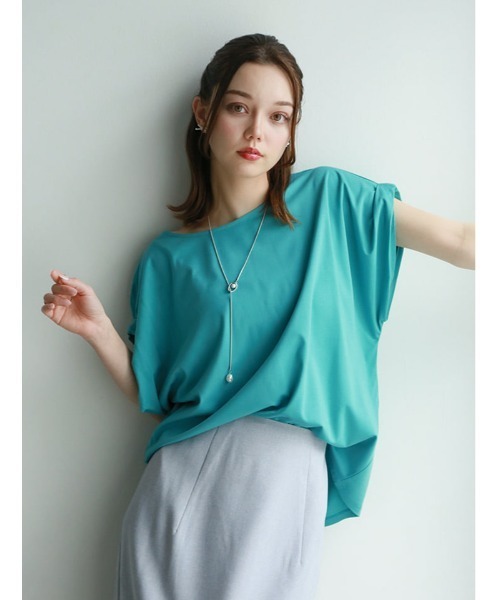 fifth(フィフス)の「【接触冷感】袖口折り返しデザインTシャツ(Tシャツ/カットソー・レディース・ホワイト/ブラック/ターコイズブルー・M)」の19枚目の写真