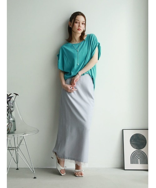fifth(フィフス)の「【接触冷感】袖口折り返しデザインTシャツ(Tシャツ/カットソー・レディース・ホワイト/ブラック/ターコイズブルー・M)」の20枚目の写真