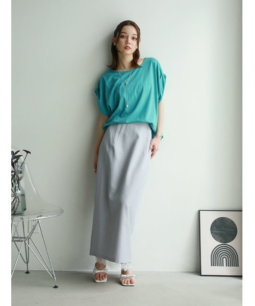 fifth(フィフス)の「【接触冷感】袖口折り返しデザインTシャツ(Tシャツ/カットソー・レディース・ホワイト/ブラック/ターコイズブルー・M)」の21枚目の写真