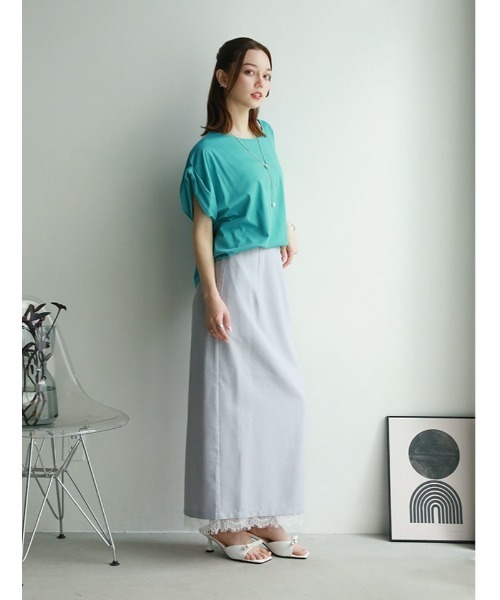 fifth(フィフス)の「【接触冷感】袖口折り返しデザインTシャツ(Tシャツ/カットソー・レディース・ホワイト/ブラック/ターコイズブルー・M)」の22枚目の写真