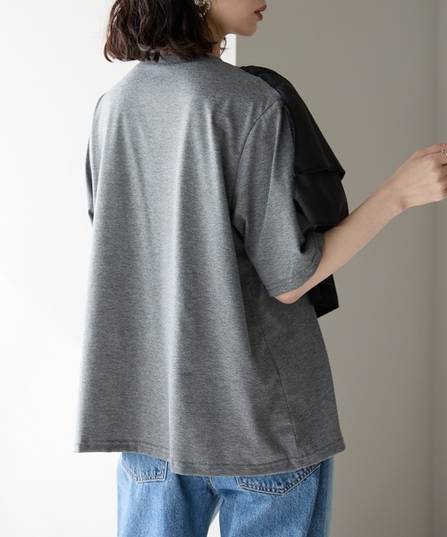 each(イーチ)の「アシメフリルデザイン半袖Tシャツ(Tシャツ/カットソー・レディース・ホワイト/グレー・FREE)」の10枚目の写真