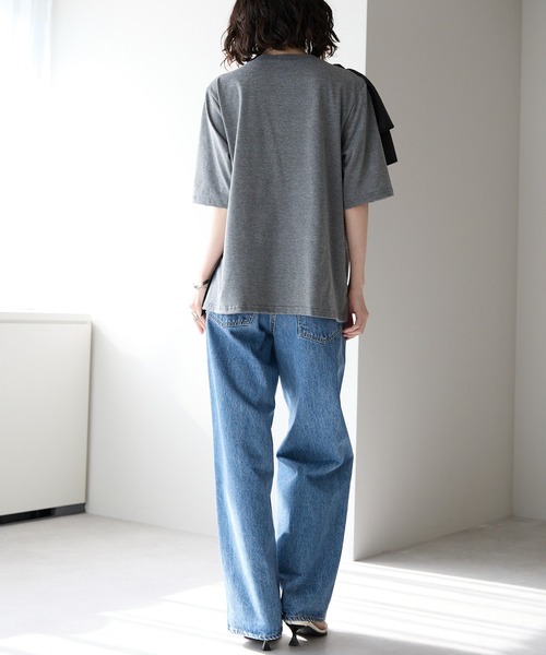 each(イーチ)の「アシメフリルデザイン半袖Tシャツ(Tシャツ/カットソー・レディース・ホワイト/グレー・FREE)」の13枚目の写真