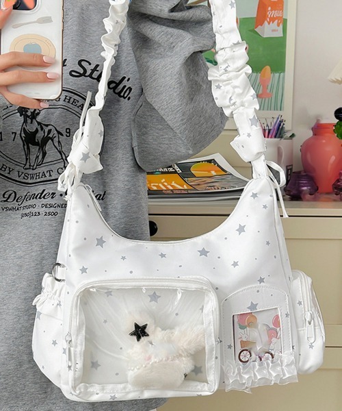 Miniministore(ミニミニストア)の「ショルダーバッグ 星柄 痛バッグ 推し活(ショルダーバッグ・レディース・ブラック/ホワイト・FREE)」の15枚目の写真