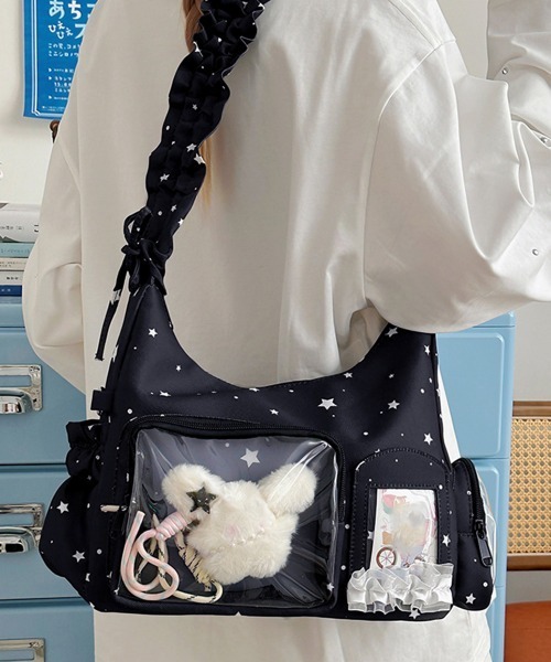 Miniministore(ミニミニストア)の「ショルダーバッグ 星柄 痛バッグ 推し活(ショルダーバッグ・レディース・ブラック/ホワイト・FREE)」の13枚目の写真