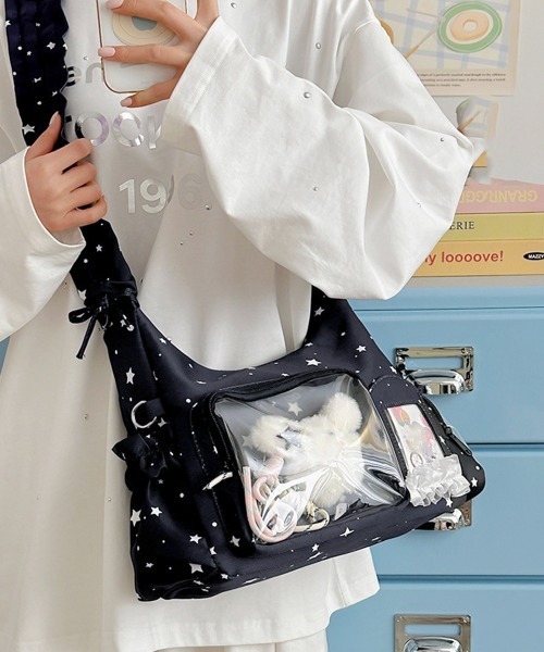 Miniministore(ミニミニストア)の「ショルダーバッグ 星柄 痛バッグ 推し活(ショルダーバッグ・レディース・ブラック/ホワイト・FREE)」の12枚目の写真