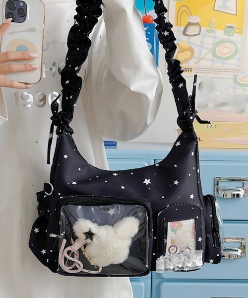 Miniministore(ミニミニストア)の「ショルダーバッグ 星柄 痛バッグ 推し活(ショルダーバッグ・レディース・ブラック/ホワイト・FREE)」の11枚目の写真
