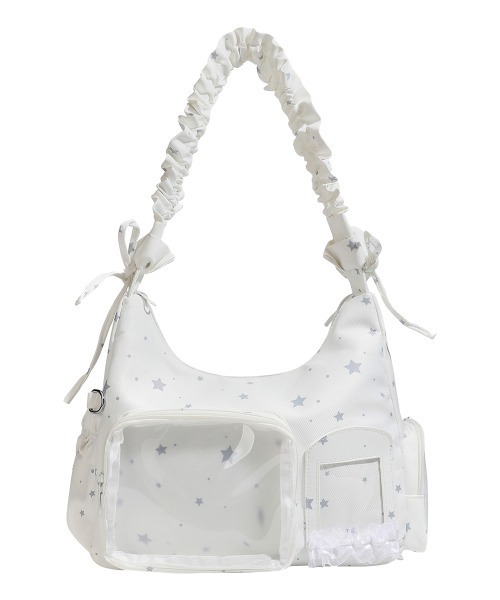 Miniministore(ミニミニストア)の「ショルダーバッグ 星柄 痛バッグ 推し活(ショルダーバッグ・レディース・ブラック/ホワイト・FREE)」の4枚目の写真