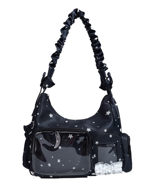 Miniministore(ミニミニストア)の「ショルダーバッグ 星柄 痛バッグ 推し活(ショルダーバッグ・レディース・ブラック/ホワイト・FREE)」の3枚目の写真