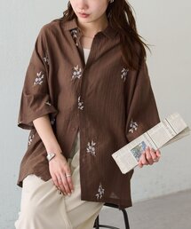 【Enlude】モチーフ刺繍オーバーシャツ《ユニセックス》