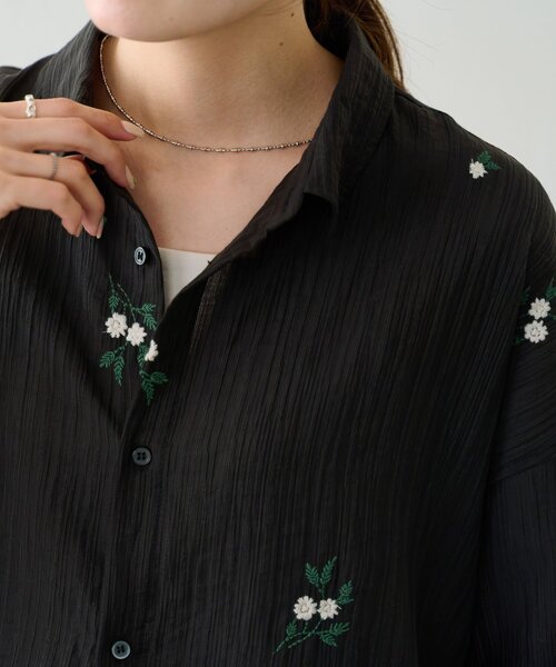 DISCOAT(ディスコート)の「【Enlude】モチーフ刺繍オーバーシャツ《ユニセックス》(シャツ/ブラウス・レディース・ブラック/ブラウン・FREE)」の6枚目の写真