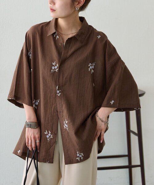 DISCOAT(ディスコート)の「【Enlude】モチーフ刺繍オーバーシャツ《ユニセックス》(シャツ/ブラウス・レディース・ブラック/ブラウン・FREE)」の15枚目の写真
