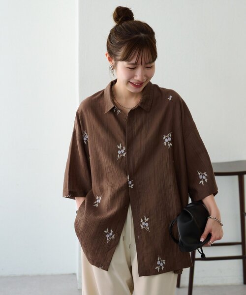 DISCOAT(ディスコート)の「【Enlude】モチーフ刺繍オーバーシャツ《ユニセックス》(シャツ/ブラウス・レディース・ブラック/ブラウン・FREE)」の16枚目の写真