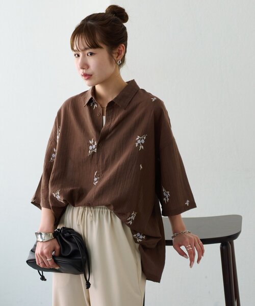 DISCOAT(ディスコート)の「【Enlude】モチーフ刺繍オーバーシャツ《ユニセックス》(シャツ/ブラウス・レディース・ブラック/ブラウン・FREE)」の21枚目の写真