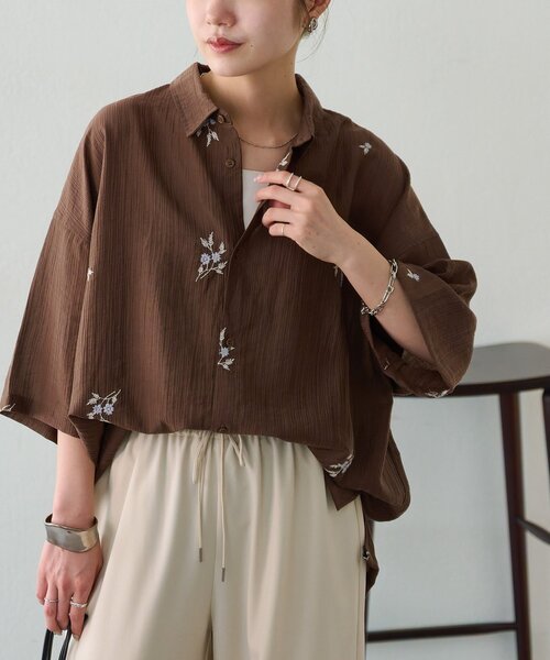 DISCOAT(ディスコート)の「【Enlude】モチーフ刺繍オーバーシャツ《ユニセックス》(シャツ/ブラウス・レディース・ブラック/ブラウン・FREE)」の22枚目の写真