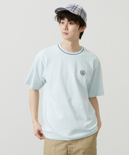 Lee(リー)の「Lee/リー ラインリブTシャツ カノコ素材(Tシャツ/カットソー・メンズ・オレンジ/ブルー/ホワイト/ブラック・SMALL/MEDIUM/LARGE/X-LARGE)」の3枚目の写真