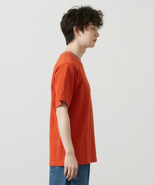Lee(リー)の「Lee/リー ラインリブTシャツ カノコ素材(Tシャツ/カットソー・メンズ・オレンジ/ブルー/ホワイト/ブラック・SMALL/MEDIUM/LARGE/X-LARGE)」の22枚目の写真