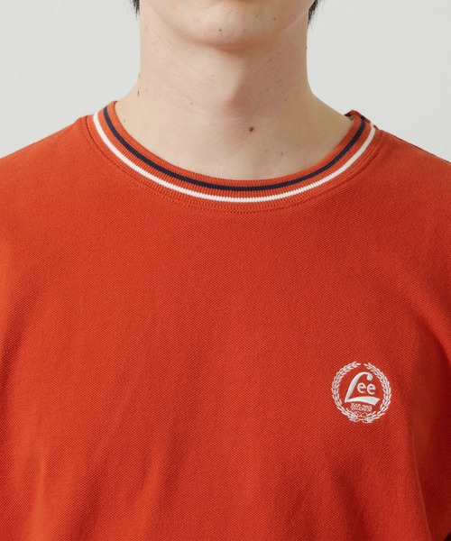 Lee(リー)の「Lee/リー ラインリブTシャツ カノコ素材(Tシャツ/カットソー・メンズ・オレンジ/ブルー/ホワイト/ブラック・SMALL/MEDIUM/LARGE/X-LARGE)」の20枚目の写真