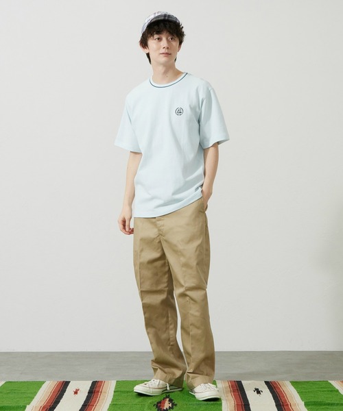 Lee(リー)の「Lee/リー ラインリブTシャツ カノコ素材(Tシャツ/カットソー・メンズ・オレンジ/ブルー/ホワイト/ブラック・SMALL/MEDIUM/LARGE/X-LARGE)」の16枚目の写真