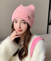 tunee（チュニー）の「レディース 猫耳ニット帽 韓国 ビーニー(BDS)（ニットキャップ/ビーニー）」