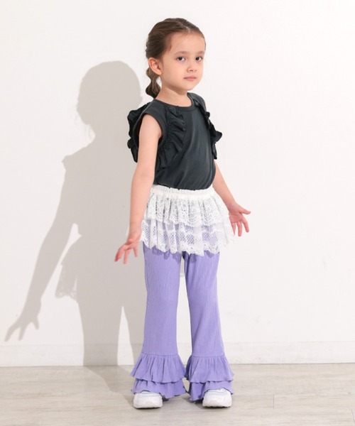 Ocean&Ground(オーシャン&グラウンド)の「フリルパンツ(スウェットパンツ・キッズ・ブラック/ベージュ・140/130/120/100/110)」の8枚目の写真