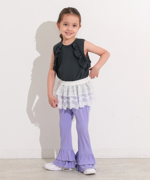 Ocean&Ground(オーシャン&グラウンド)の「フリルパンツ(スウェットパンツ・キッズ・ブラック/ベージュ・140/130/120/100/110)」の9枚目の写真