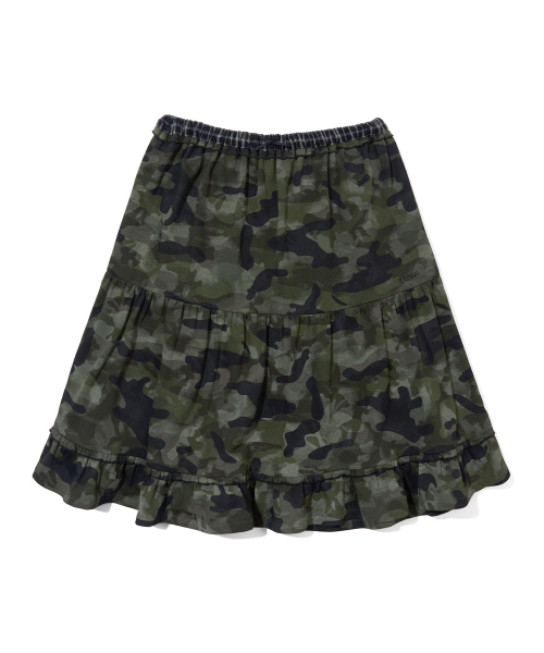 YOUHEE(ユヒ)の「CAMO TIERED LAYERED MIDI SKIRT_KHAKI(スカート・レディース・その他・FREE)」の3枚目の写真