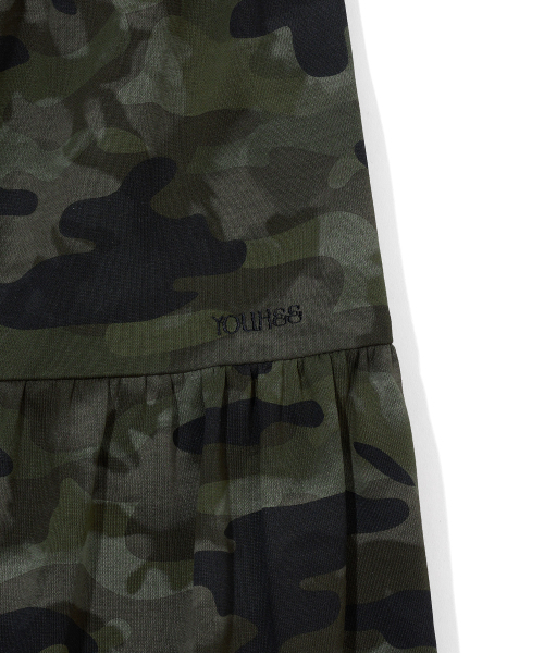 YOUHEE(ユヒ)の「CAMO TIERED LAYERED MIDI SKIRT_KHAKI(スカート・レディース・その他・FREE)」の6枚目の写真