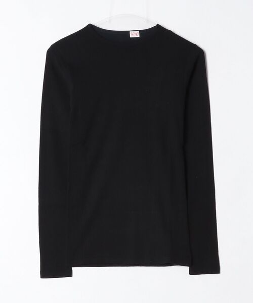 YOUNG&OLSEN The DRYGOODS STORE(ヤングアンドオルセン)の「【YOUNG&OLSEN】ヤングアンドオルセン/ PINHOLE RIB CREWNECK LS(Tシャツ/カットソー・レディース・ホワイト/ブラック・2)」の2枚目の写真
