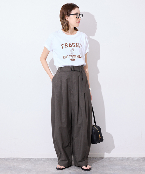 SLOBE IENA(スローブイエナ)の「ベルテッドカーブパンツ(その他パンツ・レディース・チャコールグレー/アイボリー・36/38)」の3枚目の写真