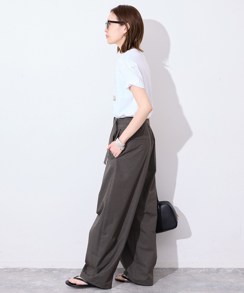 SLOBE IENA(スローブイエナ)の「ベルテッドカーブパンツ(その他パンツ・レディース・チャコールグレー/アイボリー・36/38)」の5枚目の写真