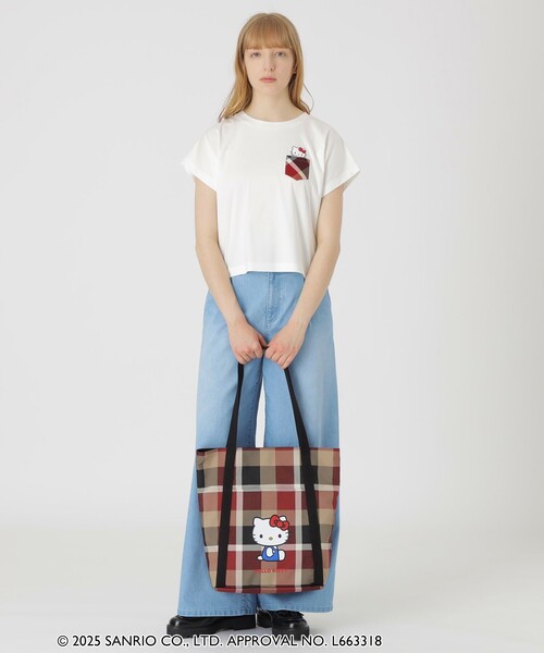 BLUE LABEL CRESTBRIDGE(ブルーレーベルクレストブリッジ)の「【ハローキティコラボ】クレストブリッジチェックビッグトート(トートバッグ・レディース・レッド・FREE)」の7枚目の写真