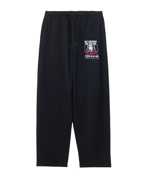 X-girl(エックスガール)の「FACE BOX AND MESSAGE SWEATPANTS(スウェットパンツ・レディース・ブラック/アッシュ/オリーブ・S/M)」の2枚目の写真