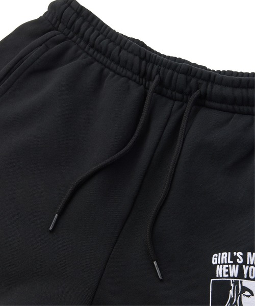 X-girl(エックスガール)の「FACE BOX AND MESSAGE SWEATPANTS(スウェットパンツ・レディース・ブラック/アッシュ/オリーブ・S/M)」の7枚目の写真