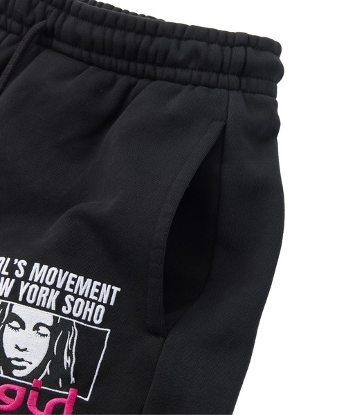 X-girl(エックスガール)の「FACE BOX AND MESSAGE SWEATPANTS(スウェットパンツ・レディース・ブラック/アッシュ/オリーブ・S/M)」の11枚目の写真