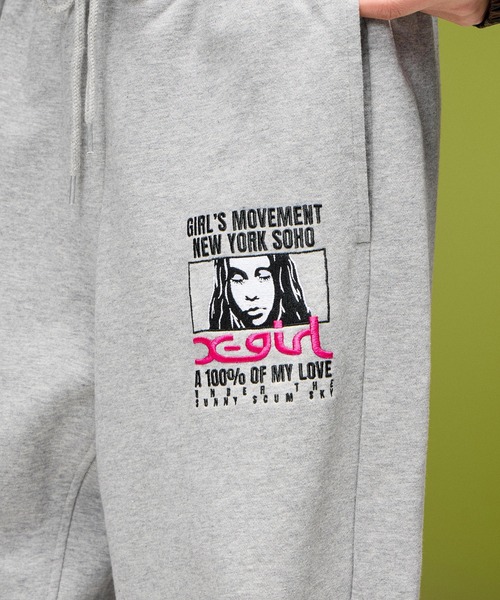 X-girl(エックスガール)の「FACE BOX AND MESSAGE SWEATPANTS(スウェットパンツ・レディース・ブラック/アッシュ/オリーブ・S/M)」の15枚目の写真