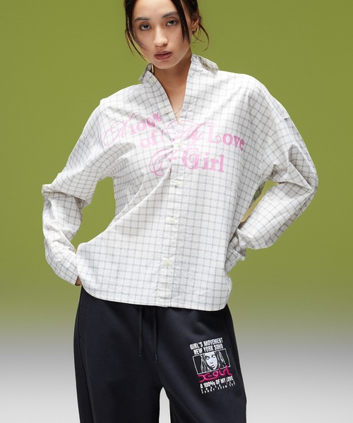 X-girl(エックスガール)の「FACE BOX AND MESSAGE SWEATPANTS(スウェットパンツ・レディース・ブラック/アッシュ/オリーブ・S/M)」の21枚目の写真