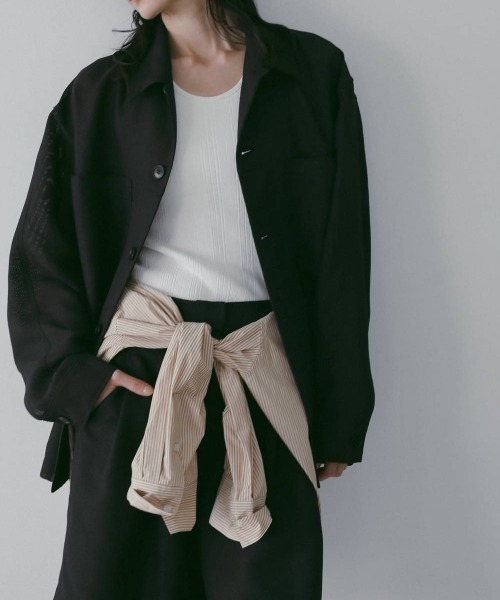 anuke（アンヌーク）の「[anuke/アンヌーク] ワークポケットシャツ（シャツ/ブラウス・レディース・アイボリー/ネイビー・F）」の16枚目の写真