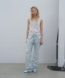 SHEER KNIT SLEEVELESS TOP (WHITE)