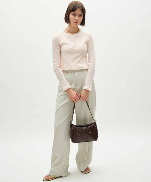 full/fill.(フルフィル)の「eyelet square shoulder bag / アイレットスクエアショルダーバッグ(ショルダーバッグ・レディース・ブラック/ブラウン・FREE)」の7枚目の写真