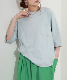 5分袖天竺ラグランTシャツ