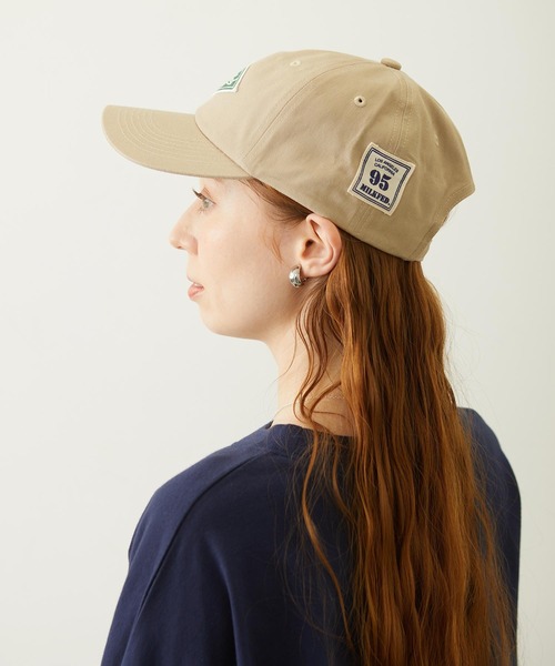 MILKFED.(ミルクフェド)の「LABEL TWILL CAP(キャップ・レディース・ベージュ/ピンク/ブラック・ONE SIZE)」の7枚目の写真