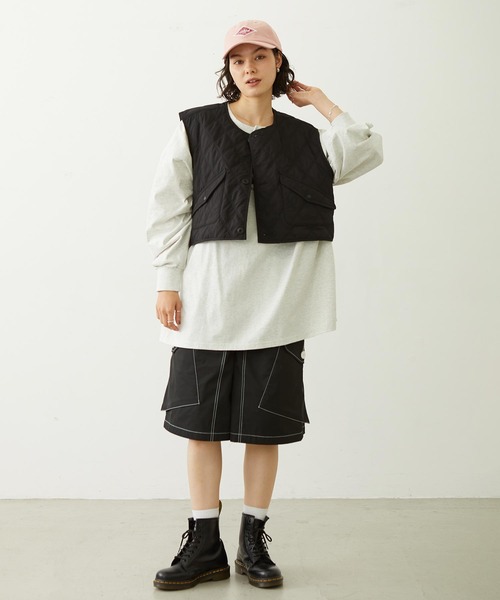 MILKFED.(ミルクフェド)の「LABEL TWILL CAP(キャップ・レディース・ベージュ/ピンク/ブラック・ONE SIZE)」の20枚目の写真