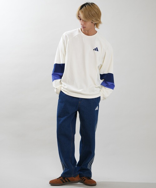 adidas（アディダス）の「adidas/アディダス 長袖 Tシャツ ロンT V7837（Tシャツ/カットソー・メンズ・ブラック×パープル/ホワイト×ネイビー・M/2XL/XL/L）」の3枚目の写真